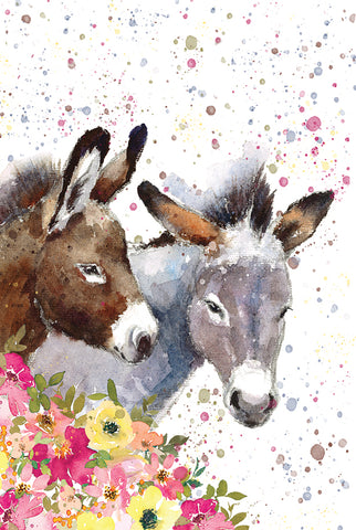 Donkeys and flowers