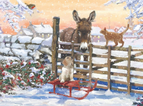 Donkey with pets